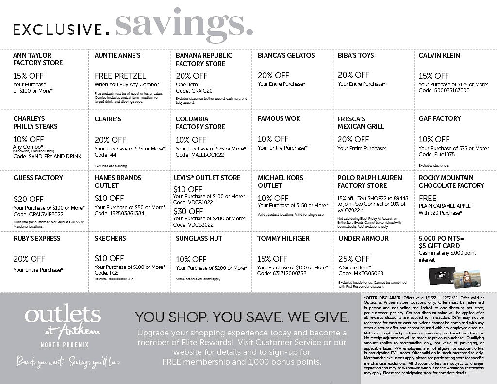 Cabazon Outlets Stores Directory