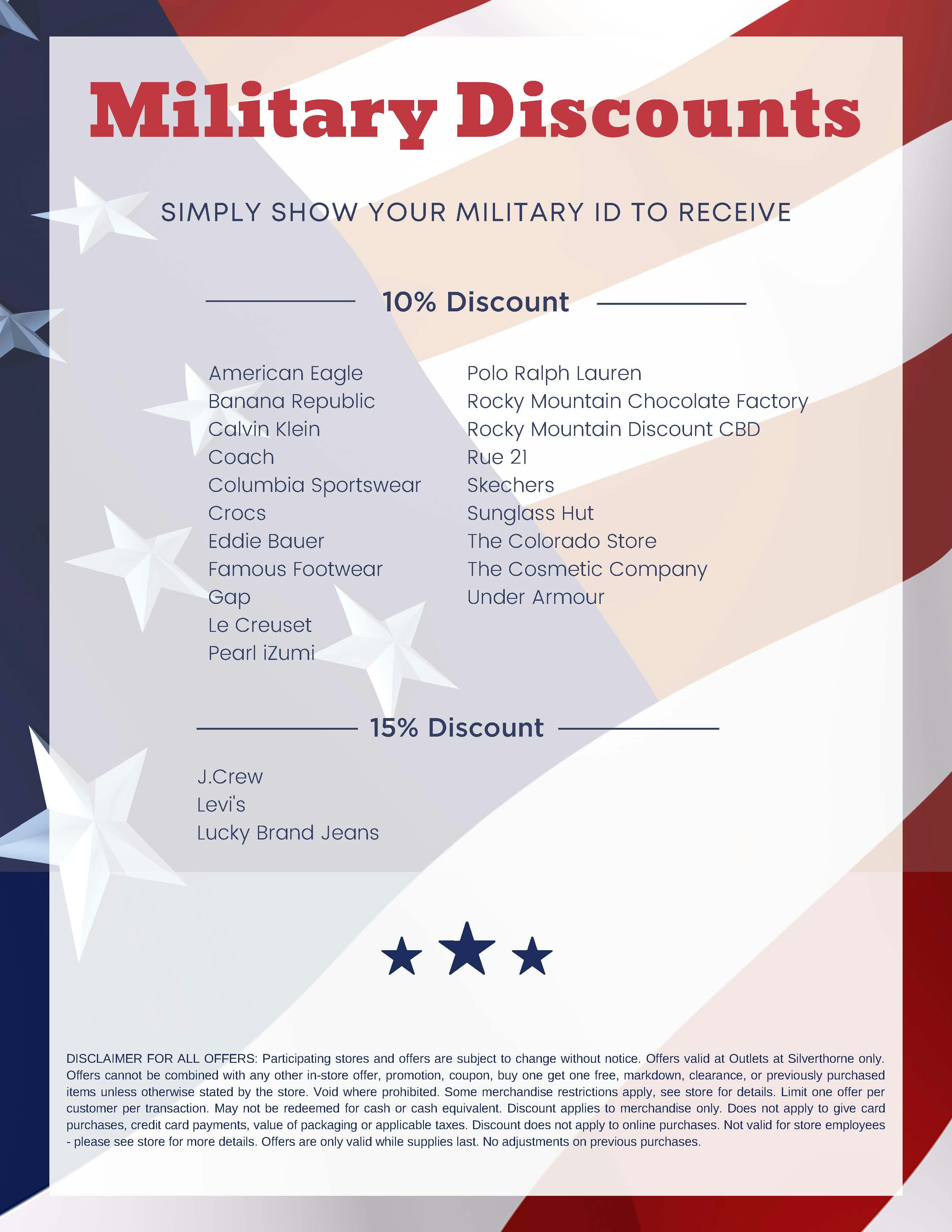Outlets at Castle Rock ::: Miltary Discounts
