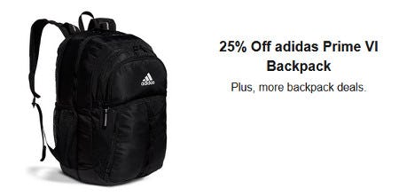 25% Off adidas Prime VI Backpack