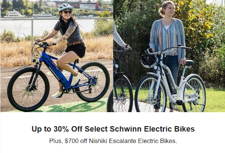 Up to 30% Off Select Schwinn Electric Bikes from Dicks Sporting Goods