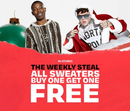 All Sweaters Buy One, Get One Free