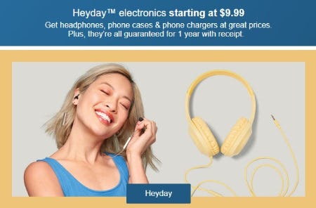 Heyday Electronics Starting at $9.99 from Target
