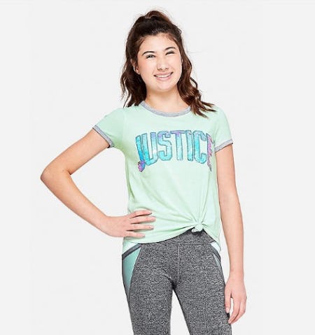 Logo Flip Sequin Knot Tee from Justice