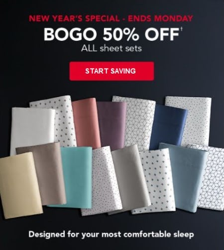 BOGO 50% Off All Sheet Sets