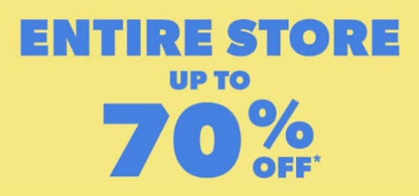 Entire Store: Up to 70% Off
