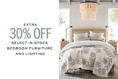 Extra 30 Off Bedroom Furniture Lighting At Pottery Barn