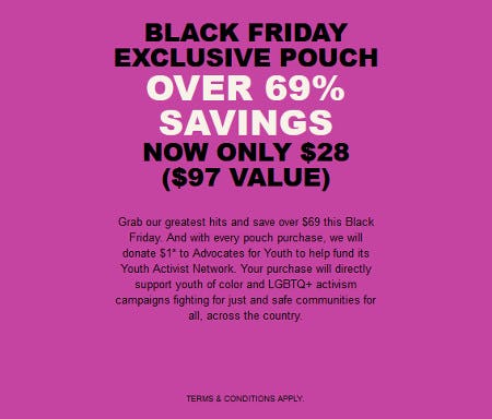 Black Friday Exclusive Pouch Over 69% Savings