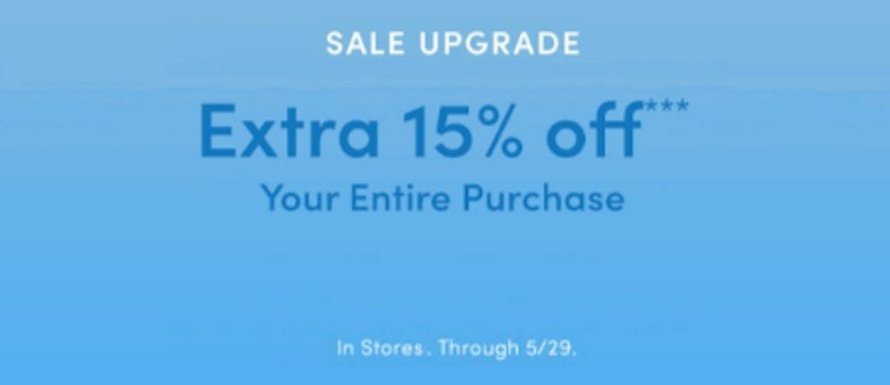 Extra 15% Off Your Entire Purchase