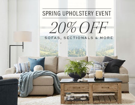 La Encantada Sales Pottery Barn 20 Off Spring Upholstery Event