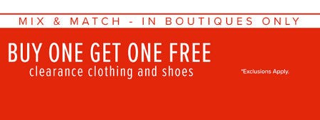 Buy One, Get One Free Clearance Clothing and Shoes