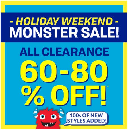 Holiday Weekend Monster Sale: All Clearance 60-80% Off from The Children's Place Gymboree