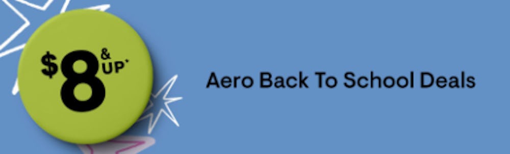 $8 & Up Aero Back to School Deals