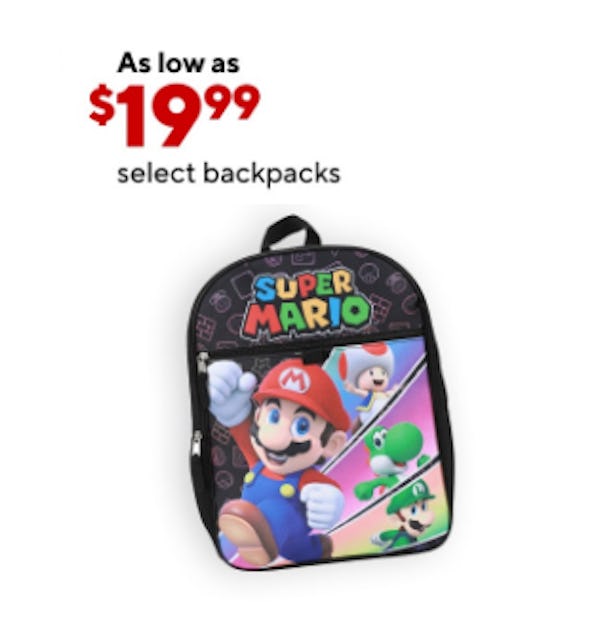 As Low as $19.99 Select Backpacks