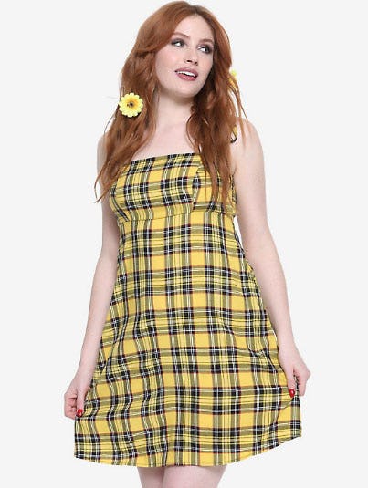Yellow Plaid Cami Dress from Hot Topic