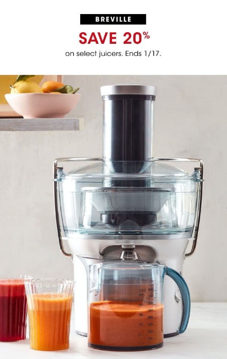 20% Off Breville Juicers from Bloomingdale's