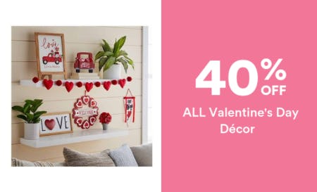 40% Off on All Valentine's Day Decor from Michaels