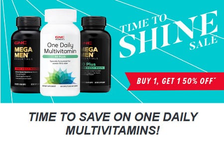 Buy 1, Get 1 50% Off from GNC Live Well