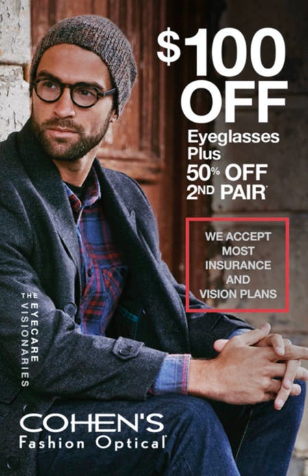 EYEWEAR SALE EVENT! from Cohen's Fashion Optical