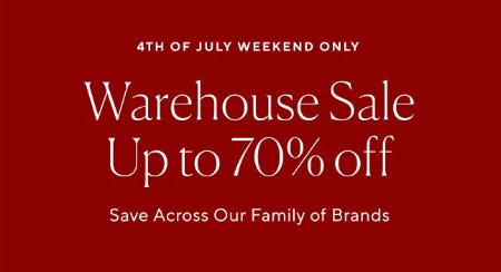 Warehouse Sale Up to 70% Off from Pottery Barn