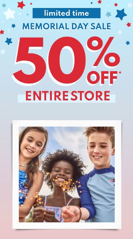 Memorial Day Sale 50% Off from Carter's
