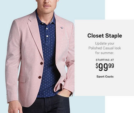 Sport Coats Starting at $99.99 from Men's Wearhouse