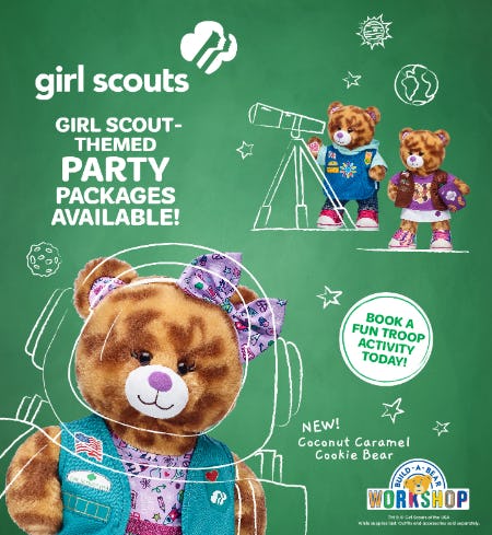 Book Your Girl Scout-Themed Party Package at Build-A-Bear Workshop!®