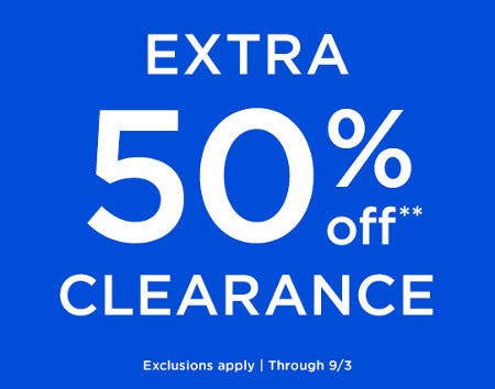 Extra 50% off Clearance