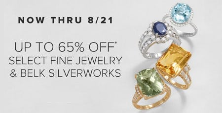 Up to 65% Off Select Fine Jewelry & Belk Silverworks