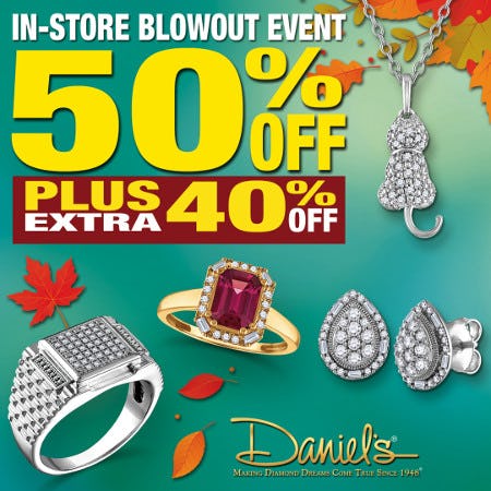 Daniel's Jewelers Blowout: 50% OFF + Extra 40% OFF