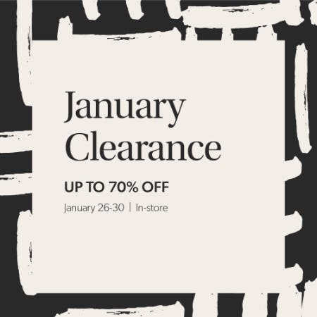 Up to 70% Off January Clearance