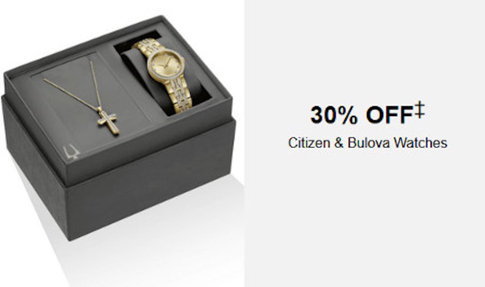 30% Off Citizen and Bulova Watches