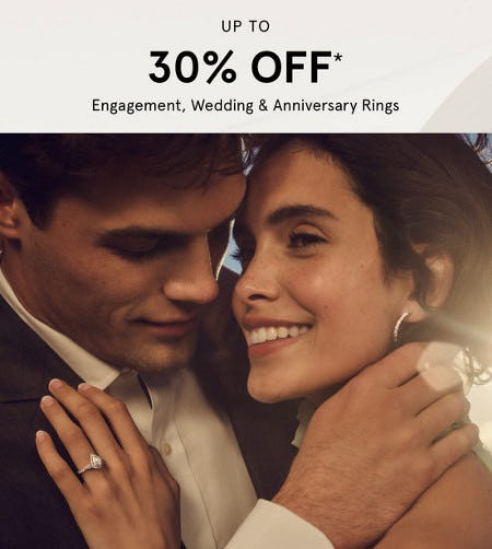 Up to 30% Off Engagement, Wedding and Anniversary Rings