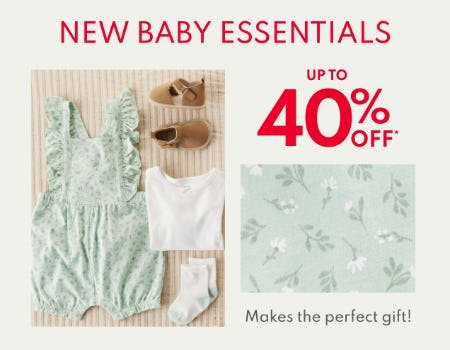 New Baby Essentials Up to 40% Off