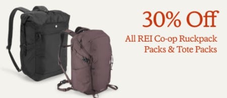 30% Off All REI Co-op Ruckpack Packs & Tote Packs