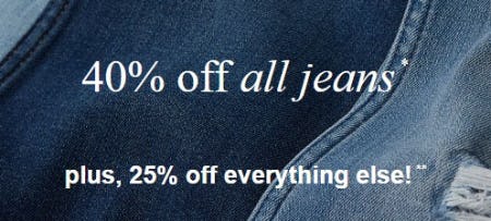 40% Off All Jeans from Abercrombie Kids