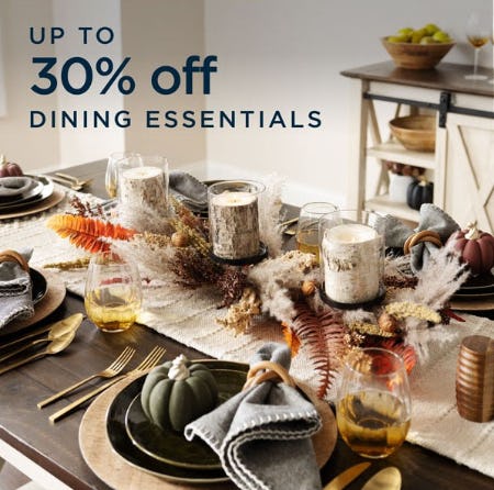 Up to 30% Off Dining Essentials from Kirkland's