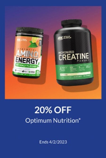 20% Off Optimum Nutrition