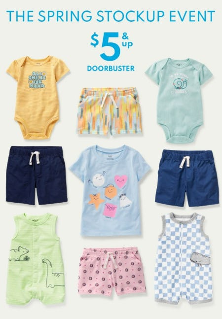 The Spring Stockup Event $5 & Up Doorbuster from Carter's