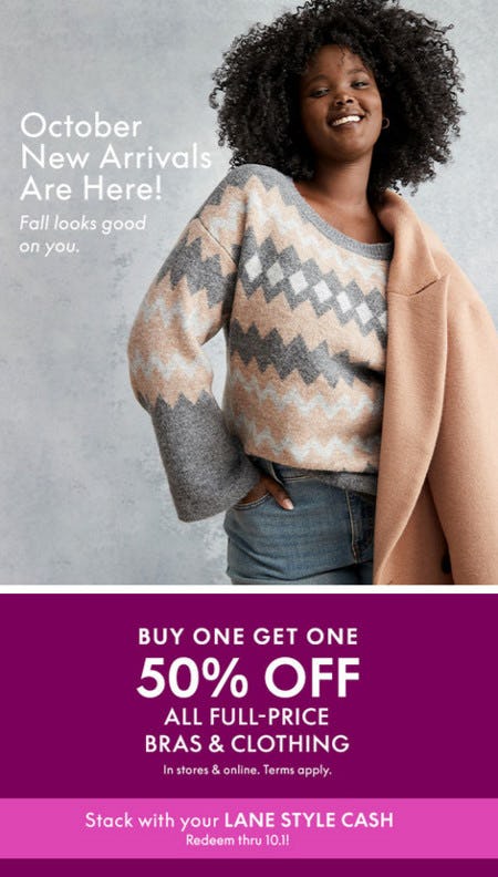 Buy One, Get One 50% Off from Lane Bryant