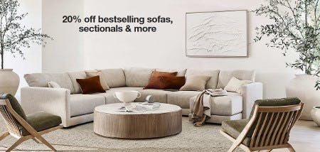 20% Off Bestselling Sofas, Sectionals and More from Crate & Barrel