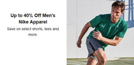Up to 40% Off Men's Nike Apparel