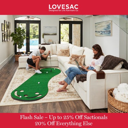 Flash Sale Up to 25% Off Sactionals 20% Off Everything Else from Lovesac