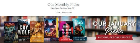 Our Monthly Picks: Buy 1, Get 1 50% Off from Barnes & Noble Booksellers