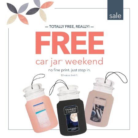 FREE Car Jar Weekend! from Yankee Candle
