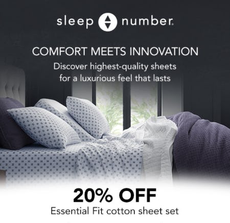 20% Off Essential Fit Cotton Sheet Set from Sleep Number