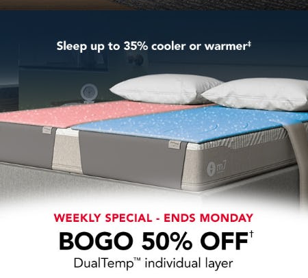 BOGO 50% Off DualTemp Individual Layer from Sleep Number