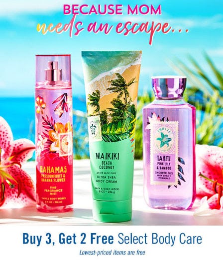 B3G2 Free Select Body Care from Bath & Body Works