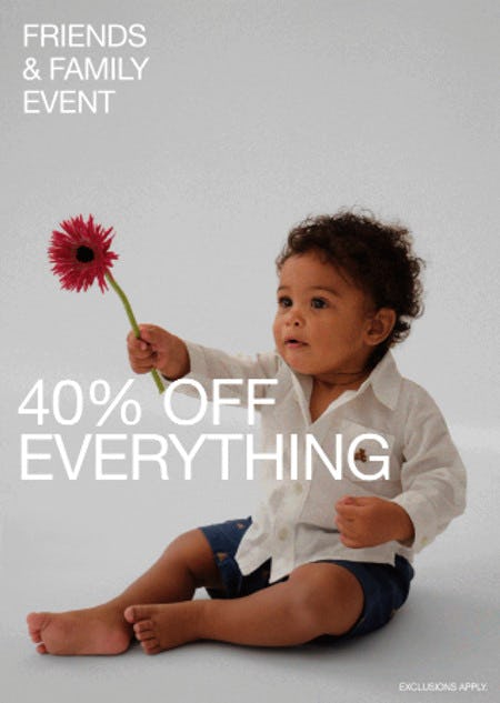 Friends & Family Event: 40% Off Everything from Gap