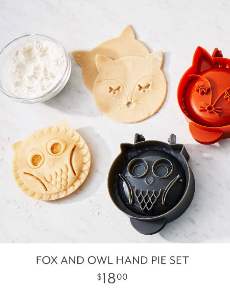 Fox and Owl Hand Pie Set $18.00