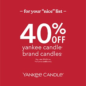 40% Off All Yankee Candle Brand Candles